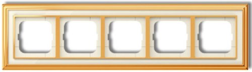 Рамка универсальная ABB Династия 5-м. полированная латунь/стекло белое картинка